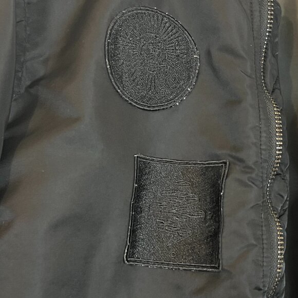 H&M Men's Black Bomber Full Zip Size Small - Picture 3 of 12